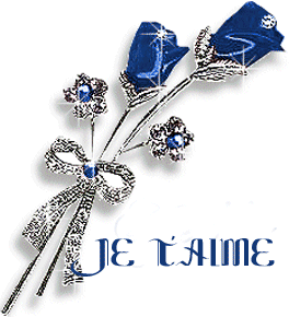 Gif animé je t'aime roses bleues